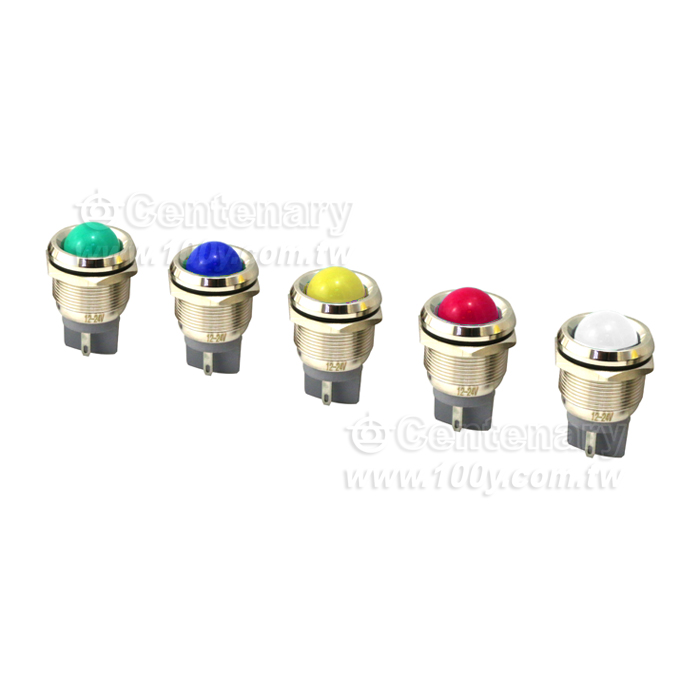 22mm插腳-高頭-金屬指示燈-12-24V-綠 - 141802 產品圖片