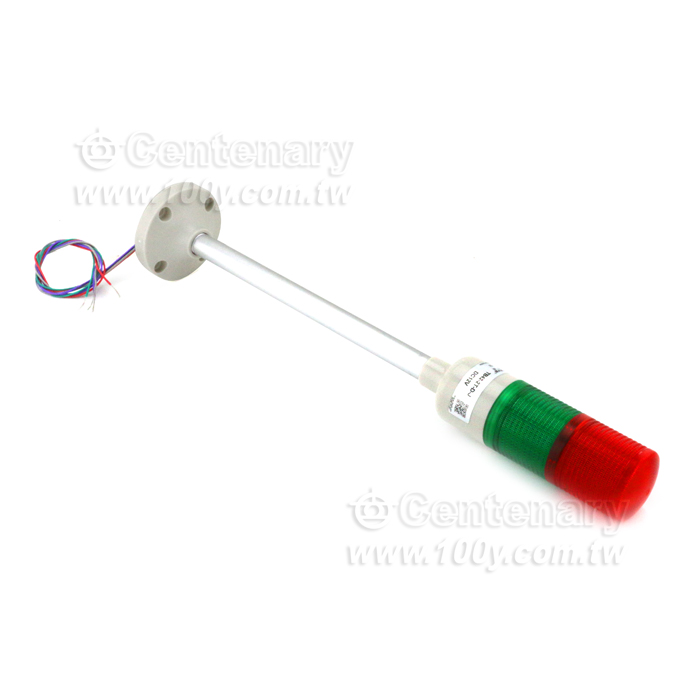 φ42 兩層+常亮+蜂鳴警示燈 (紅綠) 長桿圓盤式 LED DC12V - 141954 產品圖片