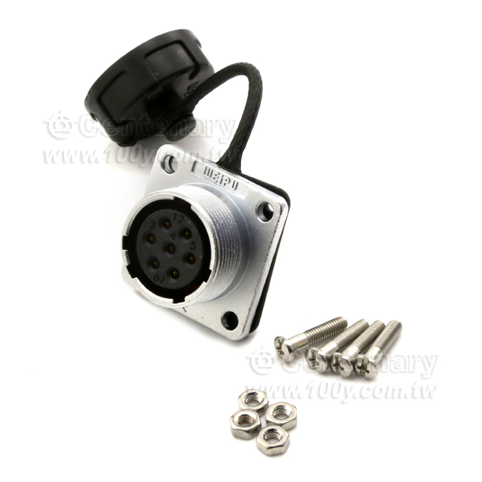 Square Flange Panel Receptacle - 142412 Product Image