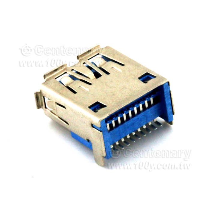 USB連接器USB3.0A型母座90°彎針臥式SMT貼片USB接口插座連接器卷邊 - 143235 Product Image