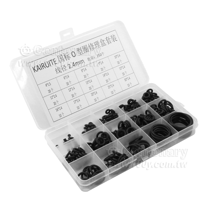丁晴O型圈修理盒 耐高溫 內含外經4-30mm 線徑 1.9  250pcs/盒 - 143941 產品圖片