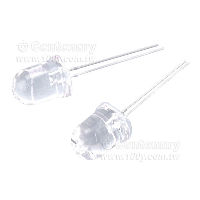 超亮10mmLED，透明膠體發藍光，長腳27-29mm - 105335 產品圖片