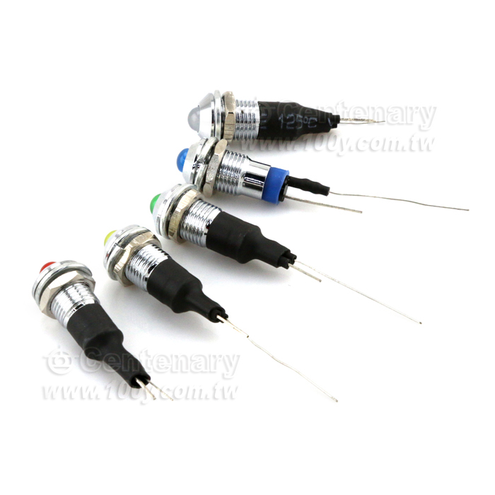 Φ8mm 5V 紅色  LED金屬指示燈 - 106852 產品圖片