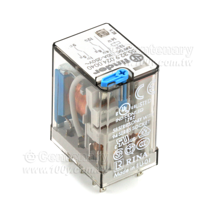 PCB繼電器 DPDT, 24VDC/10A, Socket - 39189 產品圖片