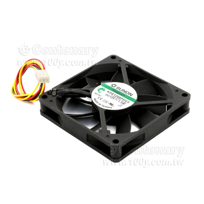 SUNON DC12V 1.3W 80*80*15MM 3綫帶插頭 - 144545 產品圖片