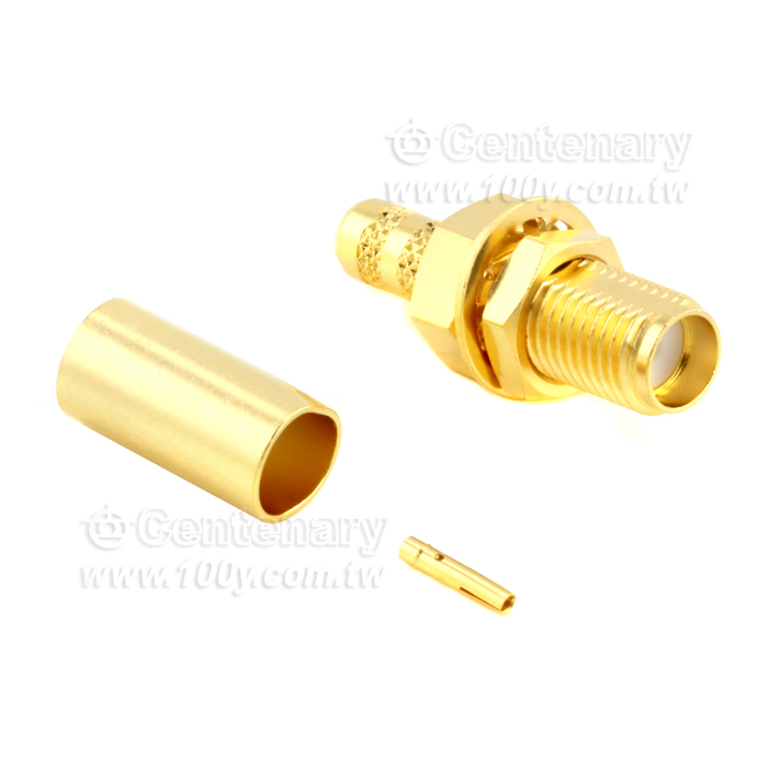 SMA Jack Crimp Bulkhead For RG142,RG400 ; 11GHz VSWR 1.25 - 146968 Product Image