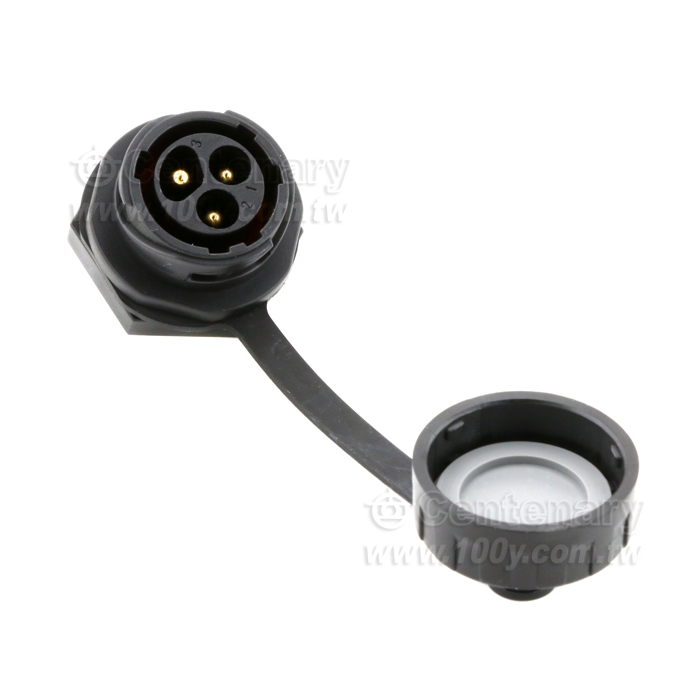 Cnlinko  YM20 3-core single hole straight male socket - 147024 Product Image