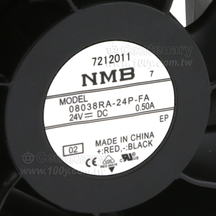 NMB  DC24V 0.5A 80*80*38mm 2線 2Ball IP68，高轉，三防漆 - 148214 產品圖片