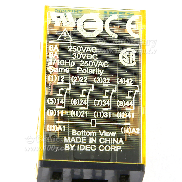 IDEC和泉中間繼電器 AC220V 14腳 6A 4開4閉帶燈 4PDT - 148356 產品圖片