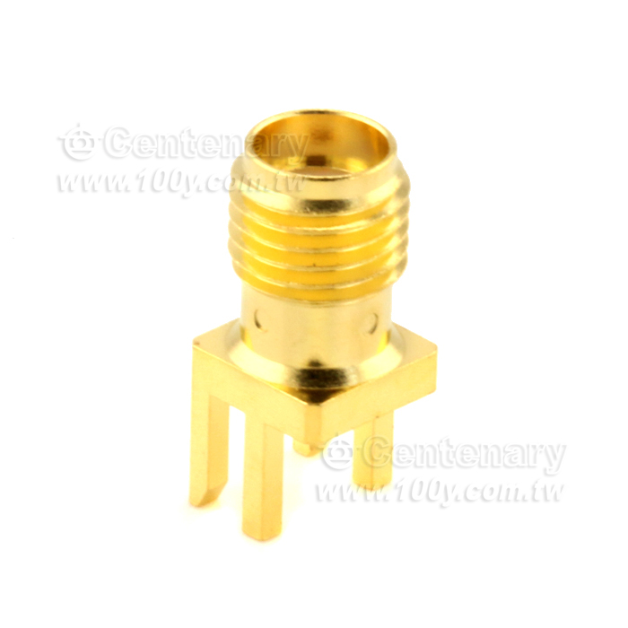 SMA jack PCB mount end launch (T=1.73) with tab contact (W=0.25;T=0.15;L=2.5); 18GHz VSWR1.25 - 92582 Product Image