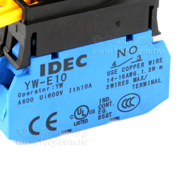 IDEC_緊急停止按鈕開關22mm-全保護罩型凸頭形1NO 24VDC - 148369 產品圖片