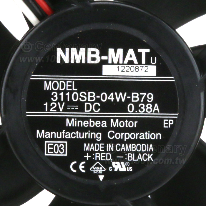 NMB_DC12V 80*80*25mm 0.38A/4.56W - 146850 產品圖片