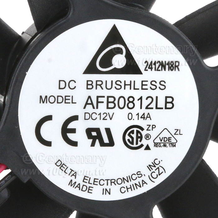 Delta 直流12v 0.14A 80*80*15MM雙滾珠 - 147908 產品圖片