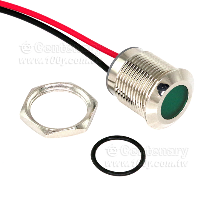 16mm帶線平頭金屬指示燈-12-24V-紅-150mm - 149652 產品圖片