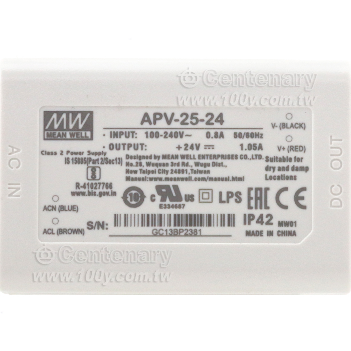 25W Single Output Switching Power Supply - 106147 Product Image