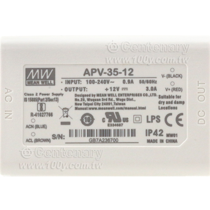 35W Single Output Switching Power Supply - 100140 Product Image