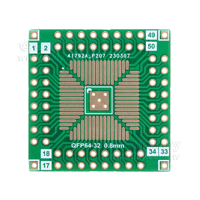 QFP64(QFN64)-DIP轉接板 沉金板 - 150456 產品圖片