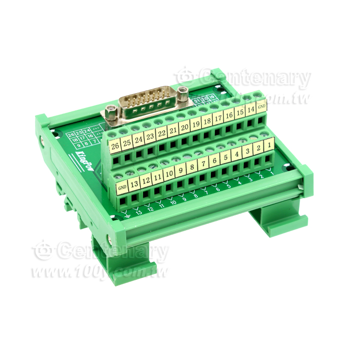 DB26P公頭中繼端子臺模組3A/DC125V - 152214 產品圖片