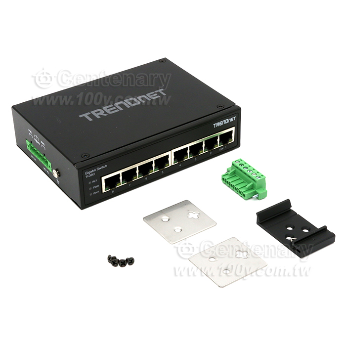 8-Port Hardened Industrial Gigabit DIN-Rail Switch - 93775 產品圖片