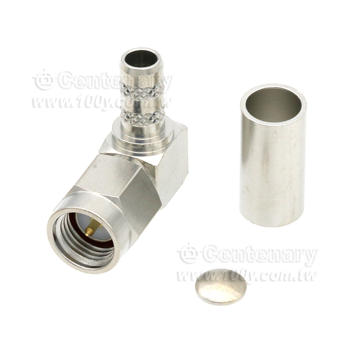 SMA plug crimp right angle for RG58, 6GHz VSWR1.2 - 94161 產品圖片