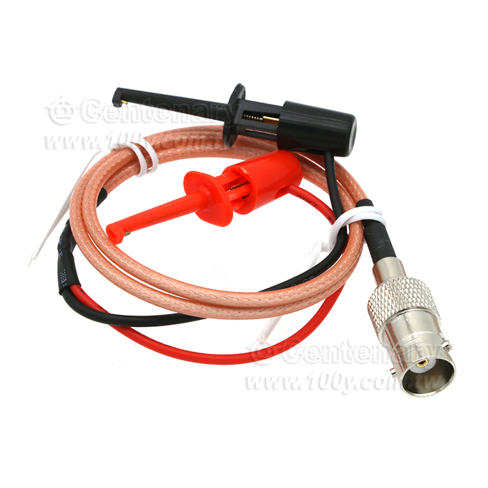 BNC母轉黑紅迷你測試勾41.5mm-測試線-0.3M - 155509 產品圖片