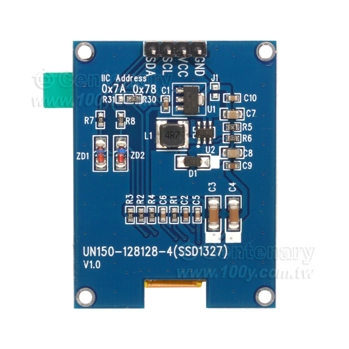 1.5寸 OLED顯示屏模塊 SSD1327驅動 - 155786 產品圖片