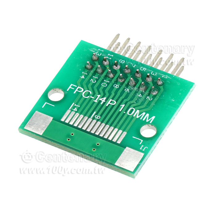 FPC/FFC單面轉接板轉直插14P 焊接好座子+彎針 - 156484 產品圖片
