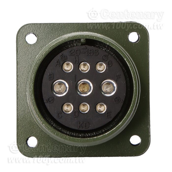 9P Box Mount Receptacle - 93888 Product Image