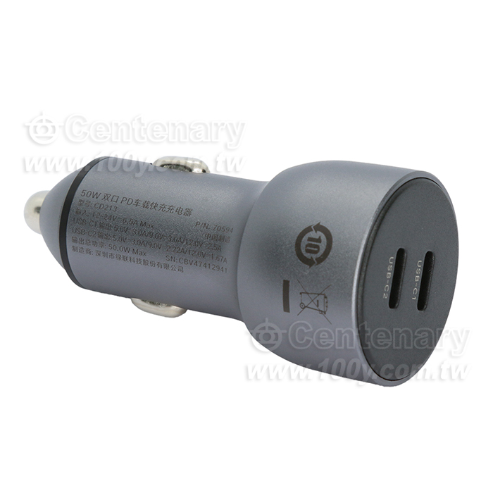 Dual Type C  Car Charger - 158783 Product Image