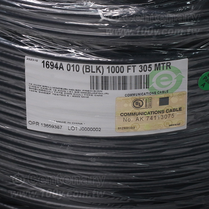 RG-6/U  4.5G 高清數字音頻解碼同軸線 HD SDI  75歐- 黑色 - 148344 產品圖片