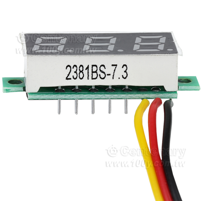 LED panel voltmeter 0-100V three wire/red light - 159497 Product Image