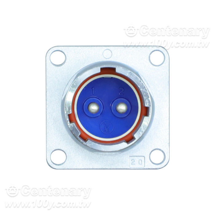 金屬連接器 2P公座 15A/250V ∮20 - 121342 產品圖片