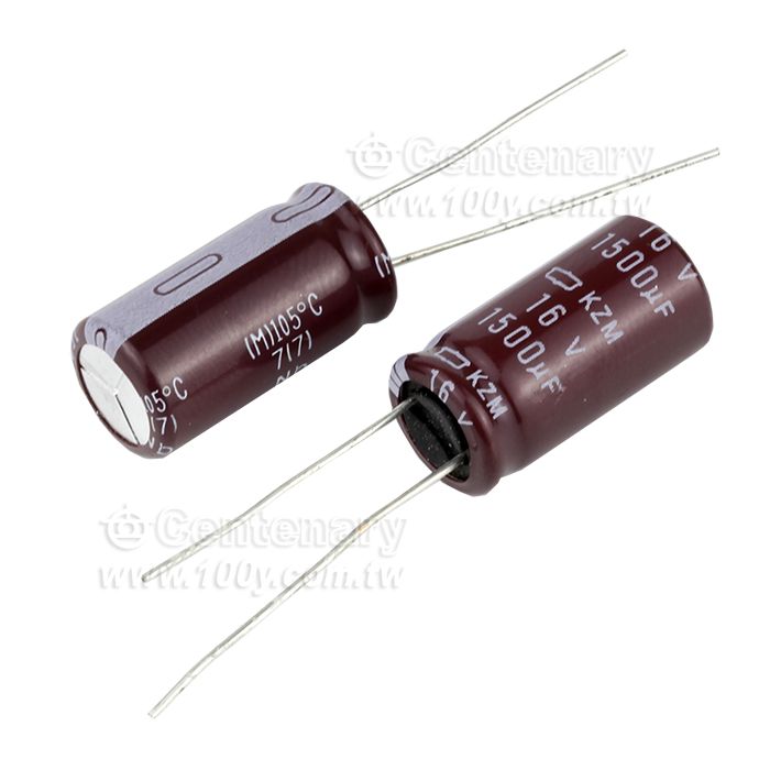 NCC 1500uF/10V KZG Series Miniature Aluminum Electrolytic Capacitor - 159860 Product Image