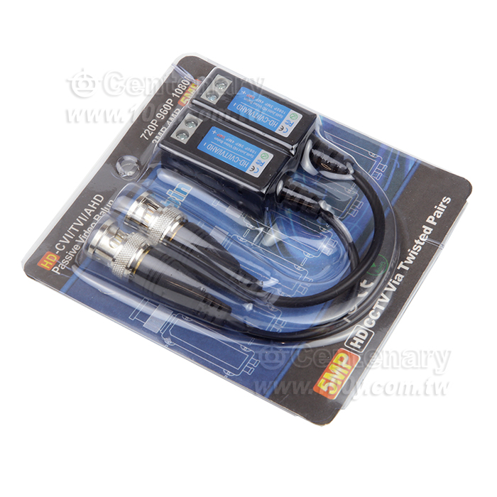 BNC head/twisted pair transmitter (2-way) for surveillance dedicated, pure copper gold-plated BNC connector for 5MP HD - 160268 Product Image