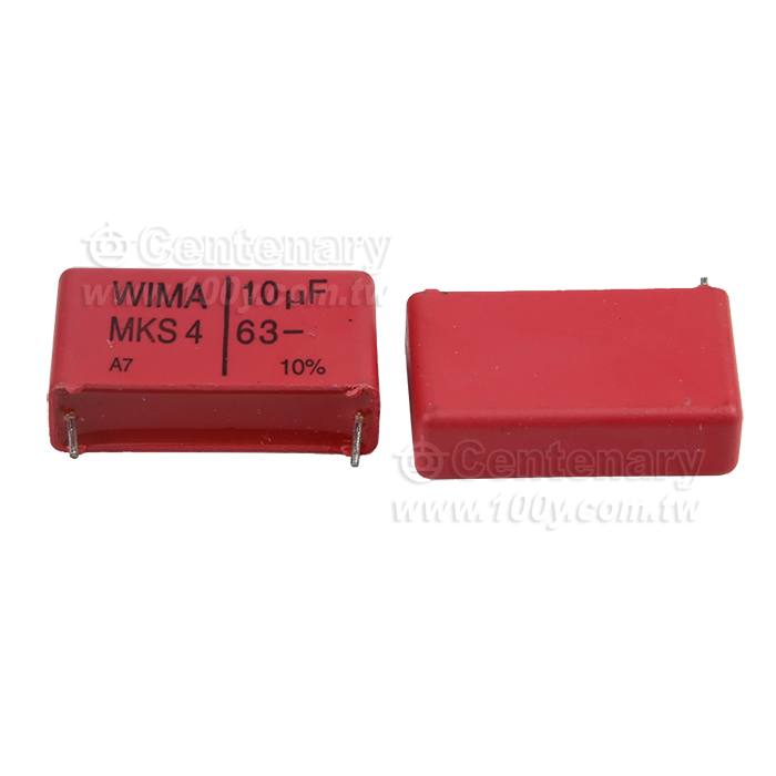 MKS4-10uF/63V-27.5mm ±5%(角距27.5mm)短腳 - 160637 產品圖片