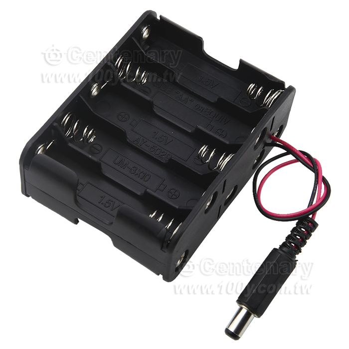 3號10只 背靠背電池盒方型 (串聯)帶DC頭 - 161234 產品圖片