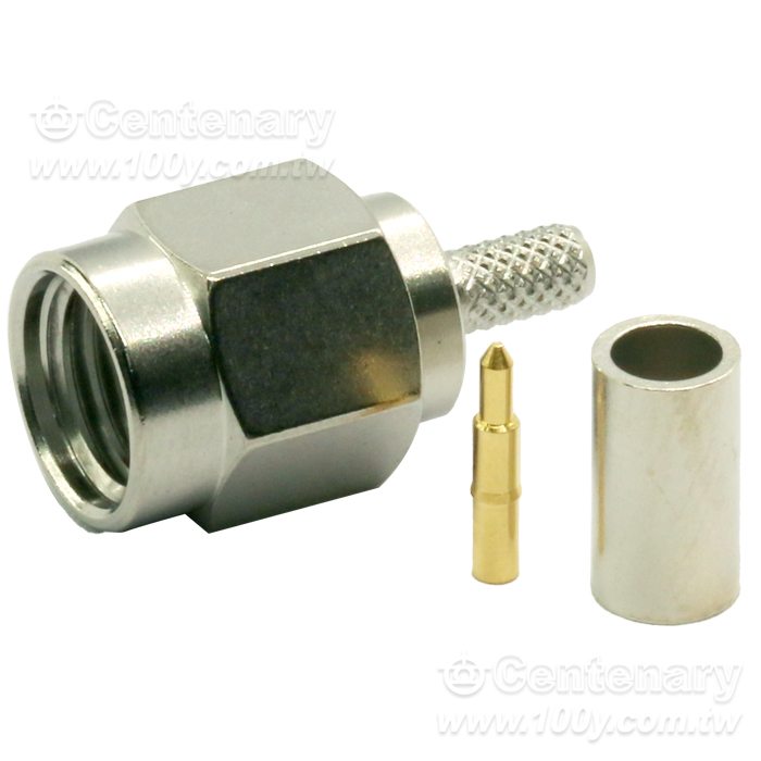 SMA plug crimp for RG174,RG316; 10GHz VSWR1.2 - 59467 產品圖片