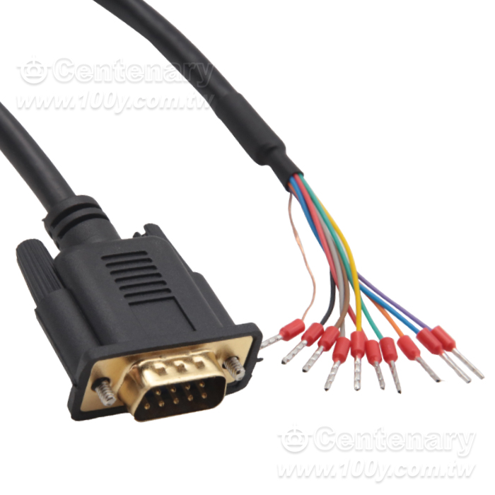 DB9單頭帶端子串口線  公頭 純銅26AWG - 163872 產品圖片