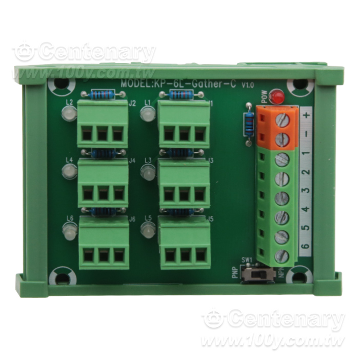 3-wire input PLC sensor acquisition terminal NPN/PNP universal acquisition card with 6 lights - 163052 Product Image