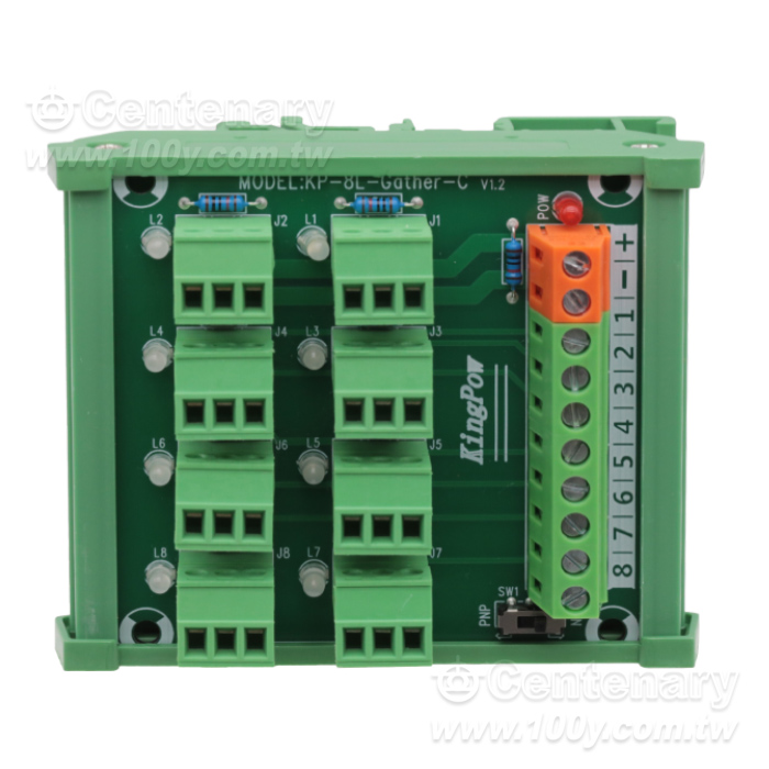 3-wire input PLC sensor acquisition terminal NPN/PNP universal acquisition card with 8 lights - 163053 Product Image