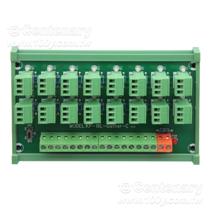3-wire input PLC sensor acquisition terminal NPN/PNP universal acquisition card with 16 lights - 163055 Product Image