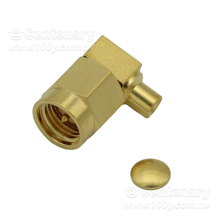 SMA Plug Solder Right Angle For RG405 - 95766 Product Image