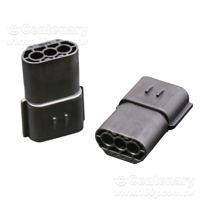3P 矩形連接器 -  插孔 黑色 (4.80mm) - 163529 產品圖片