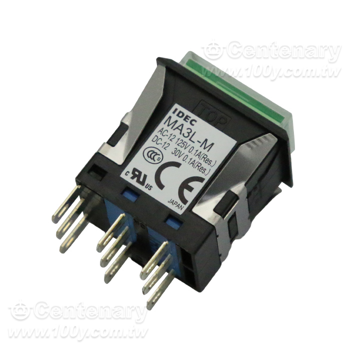 長方形瞬時照光按鈕 24VAC/DC 綠色 - 96151 產品圖片