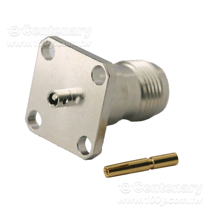 TNC Jack Solder 4 Hole Flange For RG405; 11GHz VSWR 1.25 - 96102 Product Image