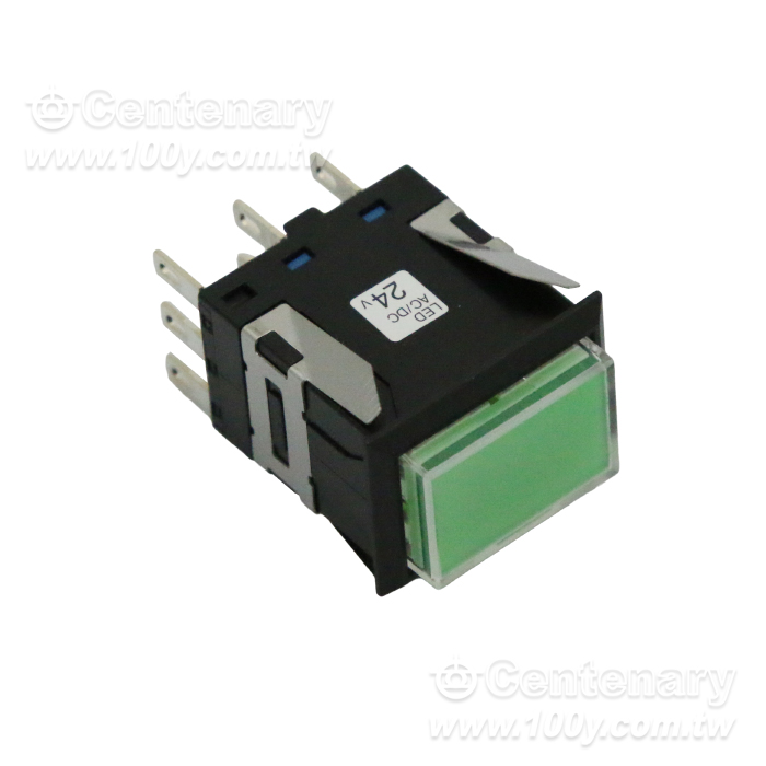 長方形交替照光按鈕 24VAC/DC  綠色 - 96152 產品圖片
