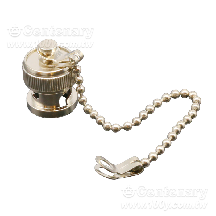 BNC male dust cap Q9 Dust cap with chain Copper nickel plated - 163649 Product Image