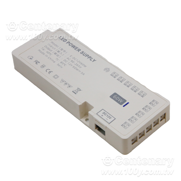 LED cabinet and wardrobe light strip power transformer 12V/100W - 163801 Product Image
