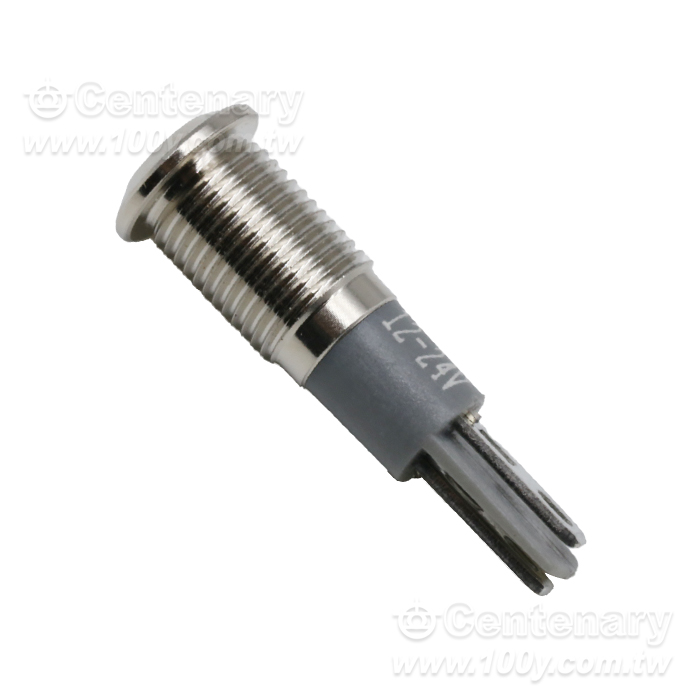 8mm插腳-平頭-金屬指示燈 12-24V 綠色 - 163951 產品圖片