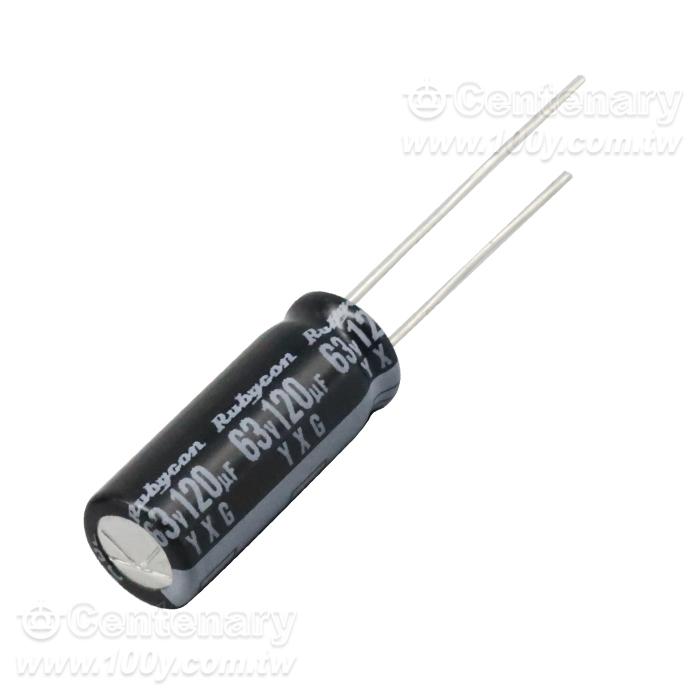 Rubycon_120uF/63V Miniature Aluminum Electrolytic Capacitor - 164240 Product Image